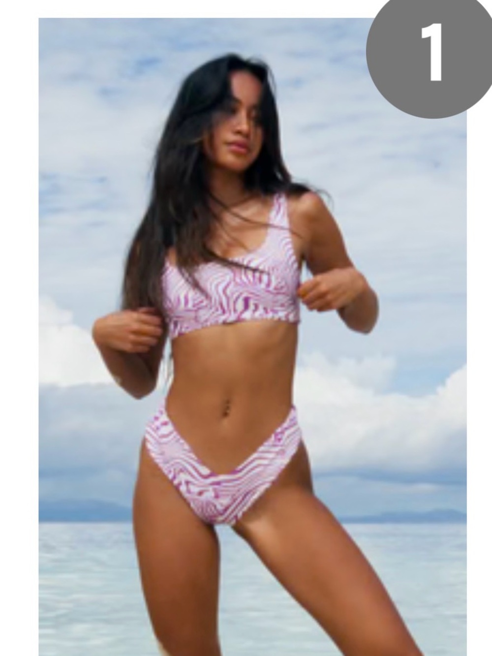 SKATIE Women's Pink Zebra Print Bikini Set